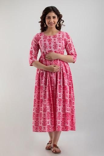 Gorgeous Printed Cotton Maternity Kurti (Code: C1963125)